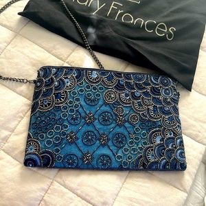 Mary Frances blue beaded bag NWOT